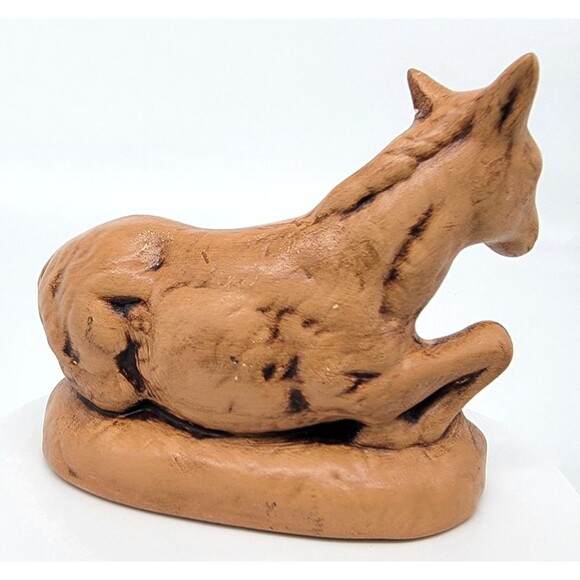 Nativity Donkey Ceramic Mold Glazed Tan Brown Animal Replacement Piece Vintage - Picture 15 of 17